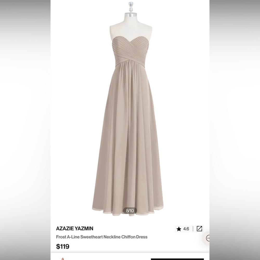 Women’s Azazie Yazmin Chiffon Bridesmaid Dress Size 18 Frost